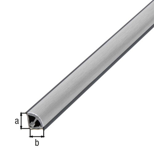 Alberts® Abschlussleiste,sk.2-tlg.m.Gummilippe,PVC m.ALU-Einl,VA-geb.,LxBxH 2600x15x15mm 433734