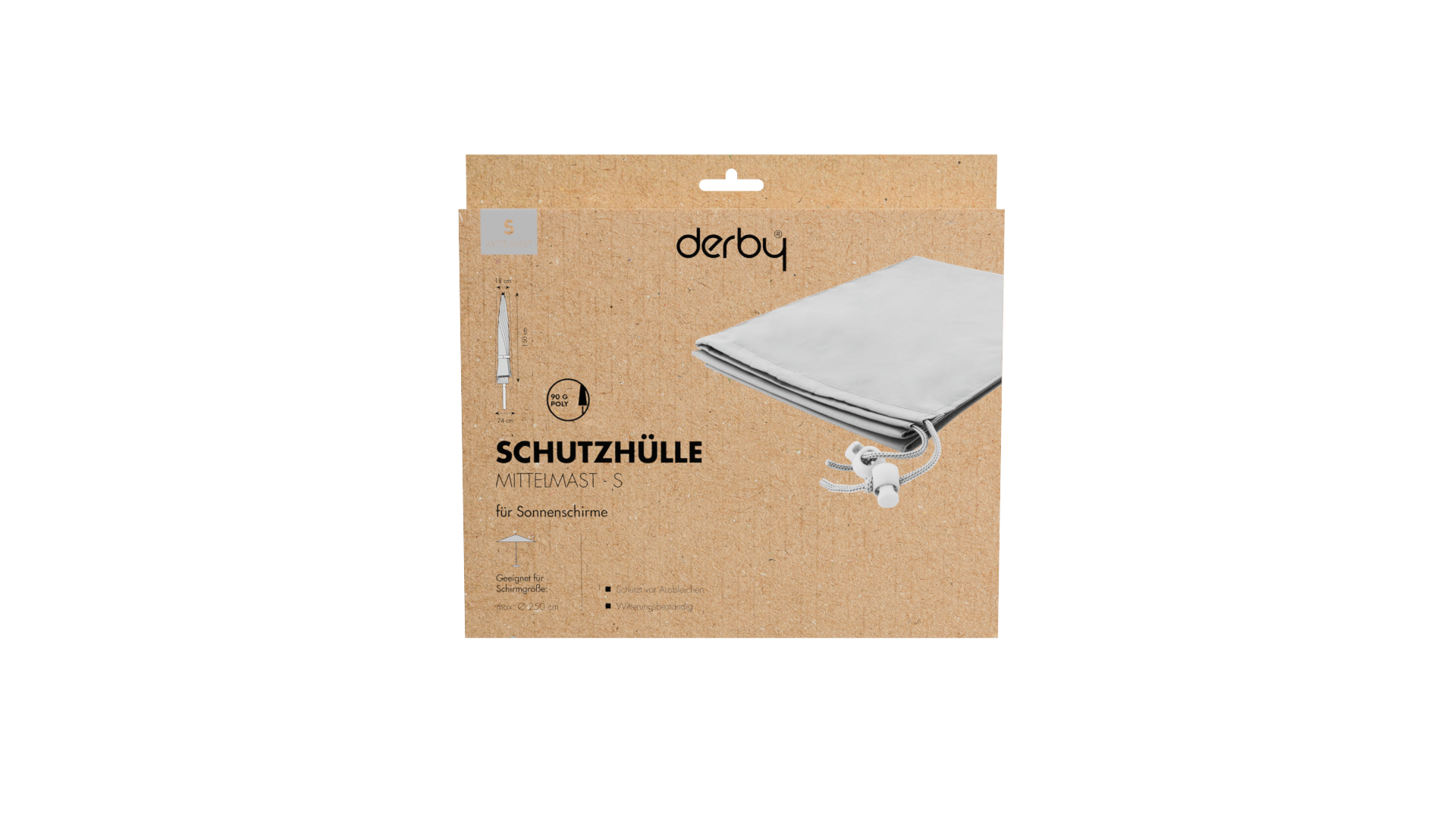 Derby Schutzhülle Mittelmast S, 100 % Polyester 90 g/m² Hellgrau