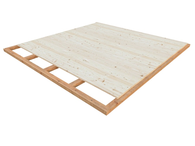 PRE:GA Gartenhaus Blauen Leimholz mit Isolierglas-Schiebetüren mit-Schleppdach 700 x 300 cm