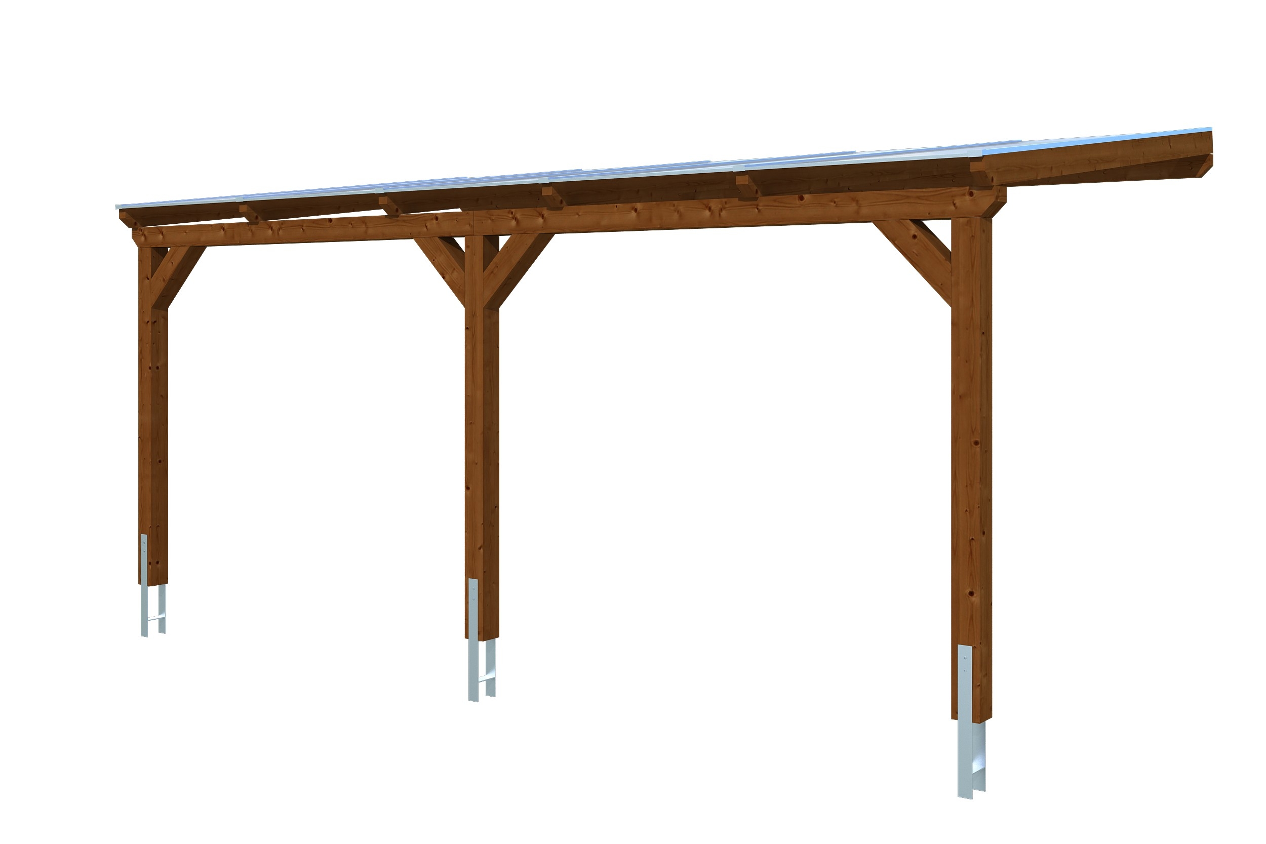 Skan Holz Wandanbau-Carport Vogtland 300 x 541 cm-nussbaum Holzcarport
