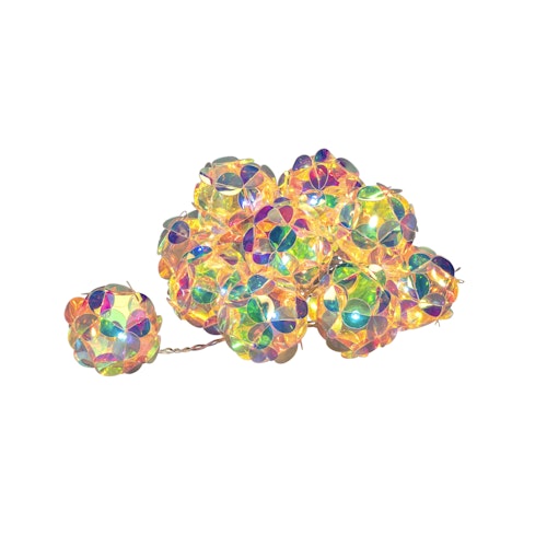 Konstsmide Weihnachtsbeleuchtung Dekolichterkette Kugeln 10 warmweiße LEDs in Kristalloptik, batteriebetrieben