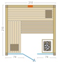 Infraworld Sauna Gracil Complete 210 - 75 mm Multifunktionssauna inkl. 5-teiligem gratis Zubehörset