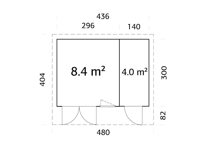Palmako Gartenhaus Aurelia 12,4 m² - 44 mm