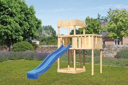 Akubi Kinderspielturm Ritterburg Löwenherz inkl. Wellenrutsche und Anbauplattform