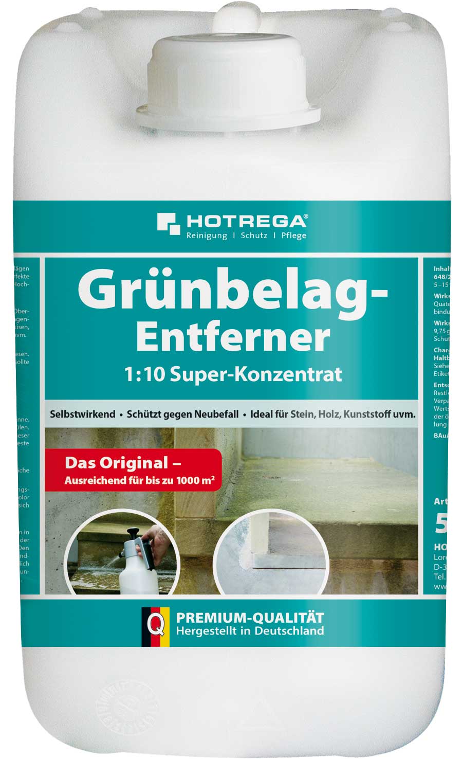 Hotrega Grünbelag-Entferner 5 Liter Kanister (Konzentrat)