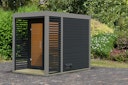 Vorschaubild Karibu Saunahaus Ares 1 - Hybridhaus mit Metallrahmen - 38 mm inkl. gratis 9 kW Bio-Saunaofen im Wert von 719 €