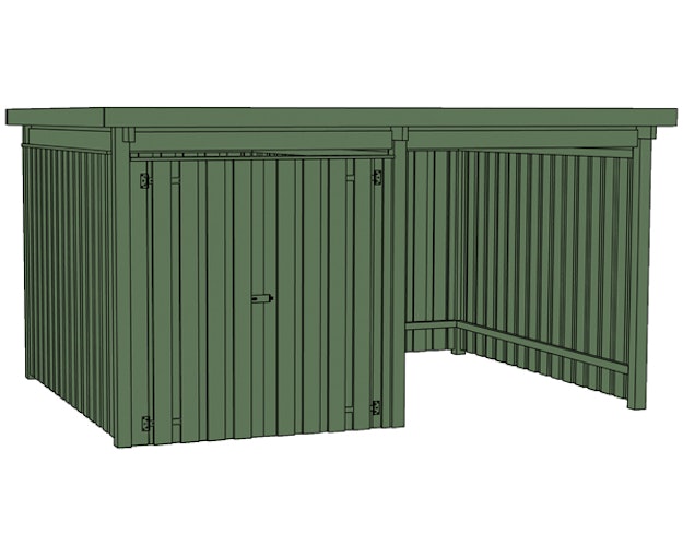 Weka 20 mm Flachdachschuppen Lagerhaus 607 2