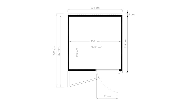 Bertilo Gartenhaus Concept Office - 18 mm