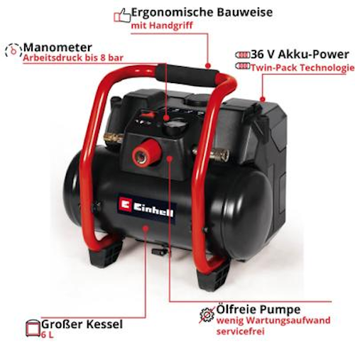 Einhell Akku-Kompressor TE-AC 36/150 Li OF-Solo 4020415