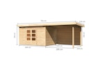 Vorschaubild Karibu Woodfeeling Gartenhaus Kandern 6/7 mit 300 cm Schleppdach + Rückwand