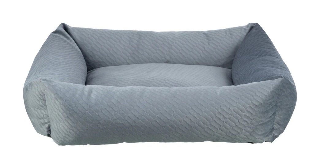 TRIXIE Bett Alena, eckig, 80 × 60 cm, blau-grau