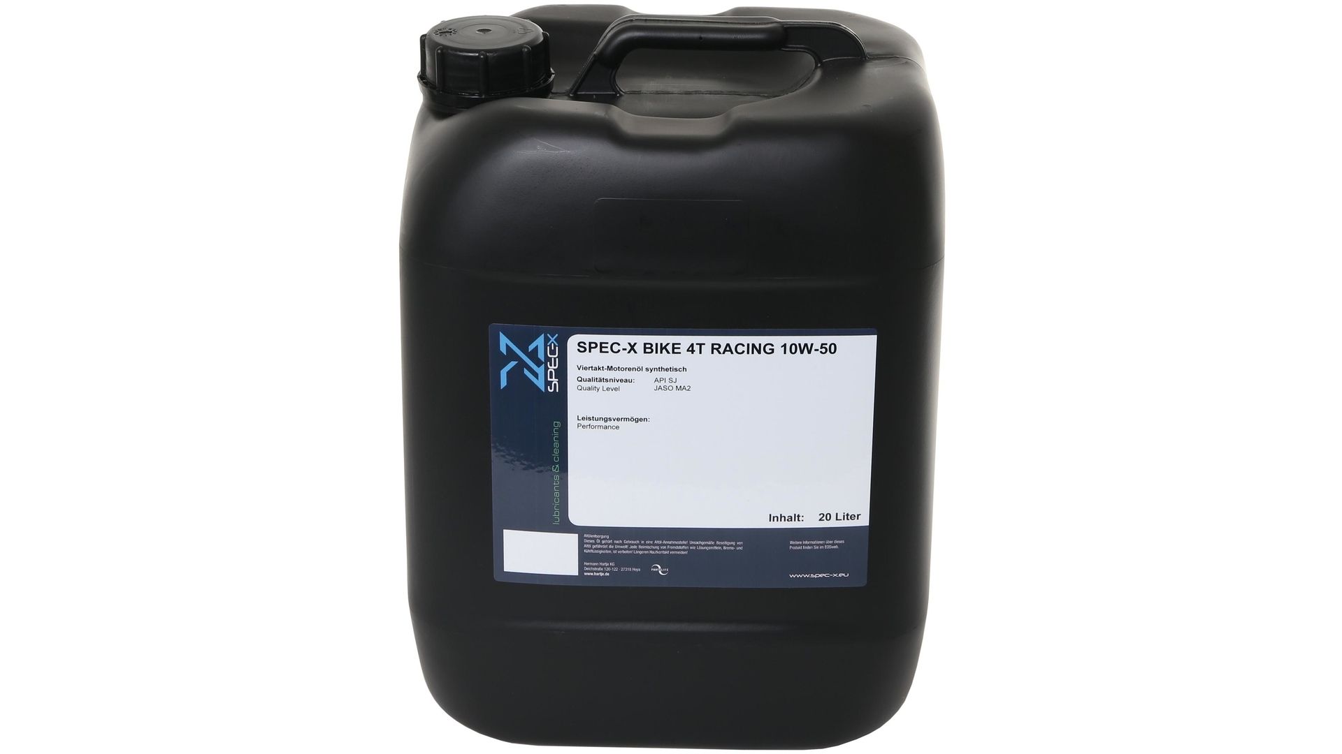 Spec X Motoröl Bike 4T Racing 20 Liter 10W-50 Synthetisch