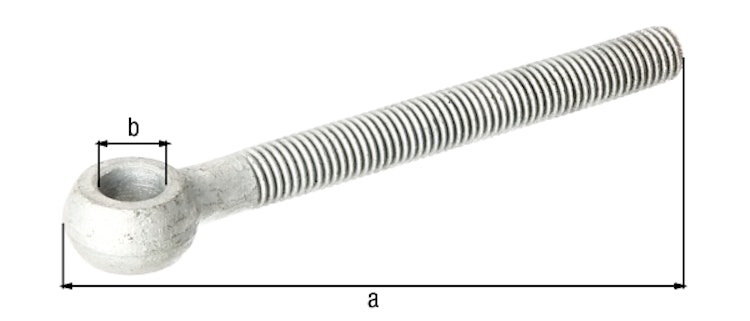 Alberts® Augenschraube,fvz.,Gew.M16,Abstand Anfang Gewindest.-Mitte Augenschr.130mm,o.Zub 