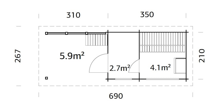 Palmako Saunahaus Sanna 6,8 + 5,9 m²
