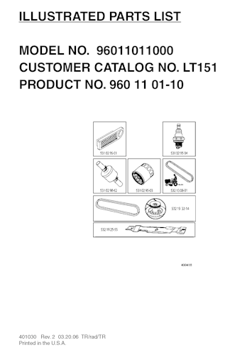 Husqvarna Gartentraktoren 96011011000 LT151