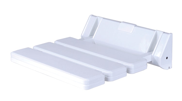 Alberts® Duschklappsitz, Befestigung an der Wand, Kunststoff, weiß, Sitzfläche: 315x225mm 140892