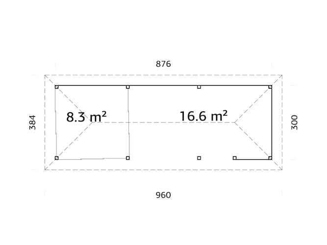 Palmako Pavillon Bianca 24,9 m² Set 216 Slide - 28 mm