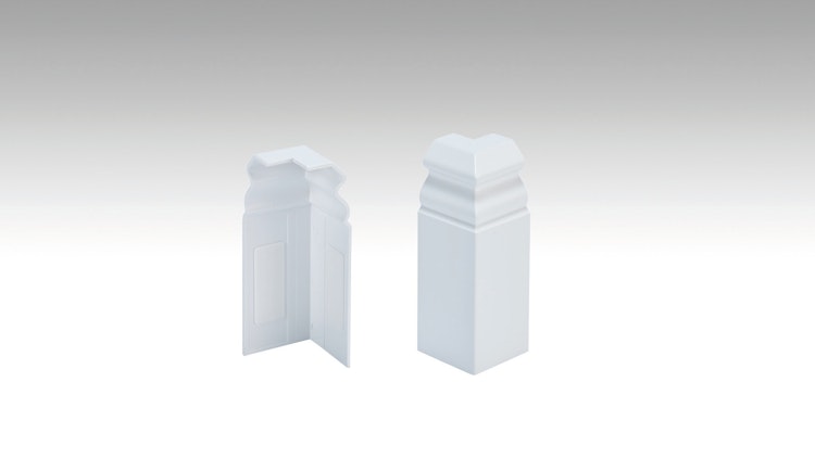 MeisterWerke Zubehör-Steckfußleiste Außenecke Hamburgerprofil-weiß 2001 - 10 PK / 11 PK / 12 PK / 13 PK