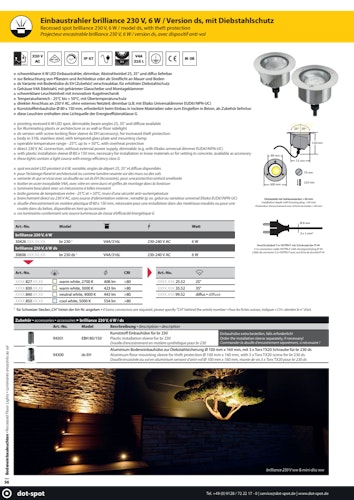 DotSpot br 230 ds; 6 W; 3000 K; 25°