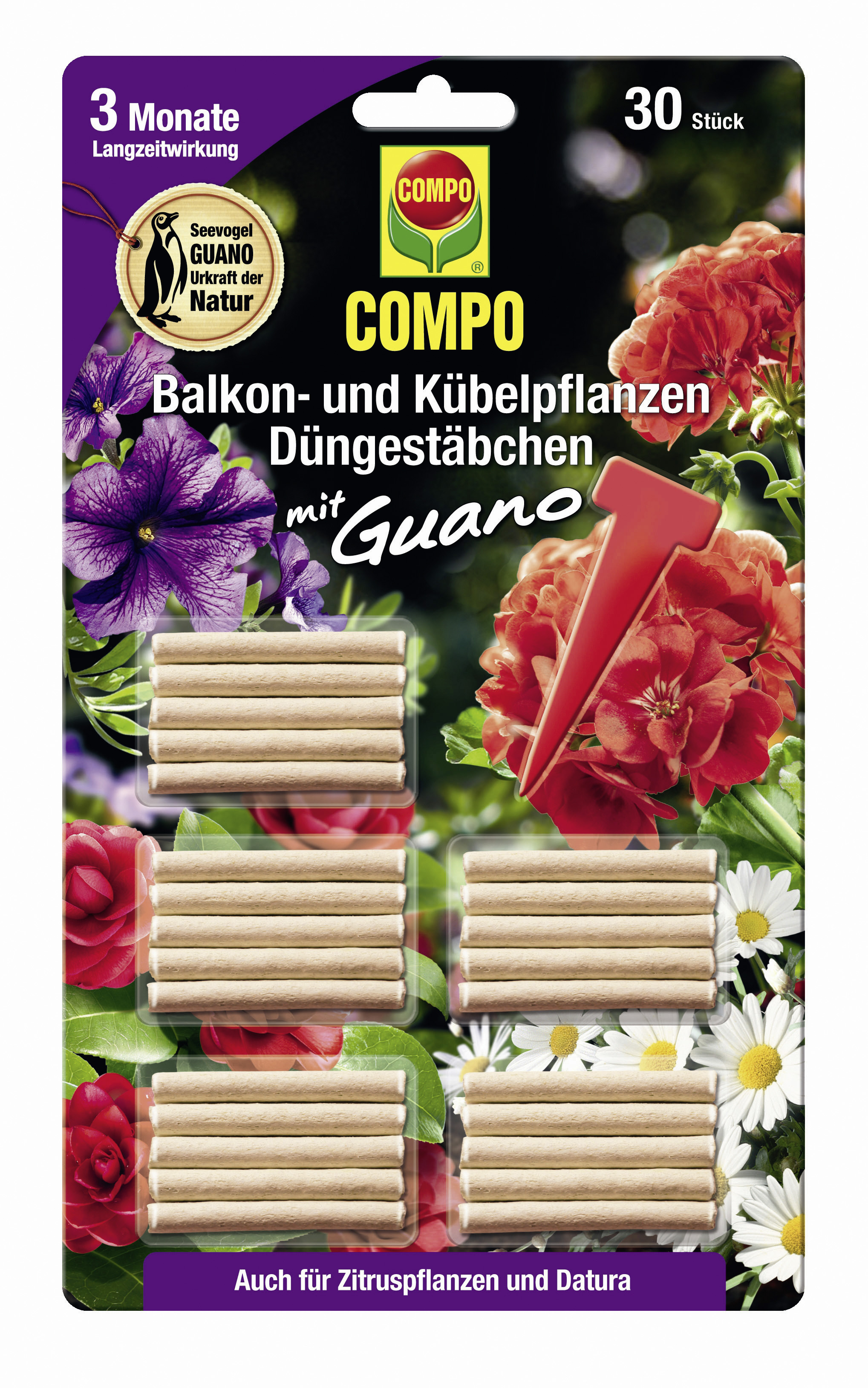 Thumbnail - COMPO Balkon- und Kübelpflanzen Düngestäbchen mit GUANO