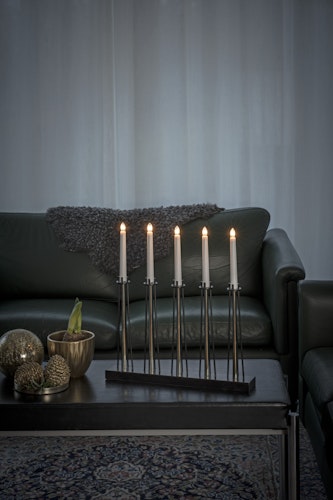 Konstsmide Weihnachtsbeleuchtung  Metallleuchter schwarz/messingfarben