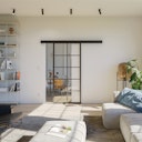 Vorschaubild Flexo aufklebbarer Alusteg für Lofttüren schwarz 2400 x 20 x 3 mm paarweise, inkl. Klebeband