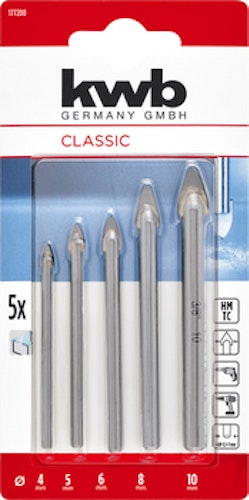 kwb HM-Glasbohrer Set 5-tlg 177200