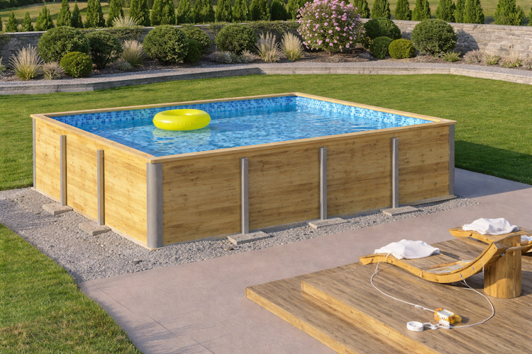 Weka Massivholzpool Siargao Gr. 2 - 45 mm - 416 x 540 cm