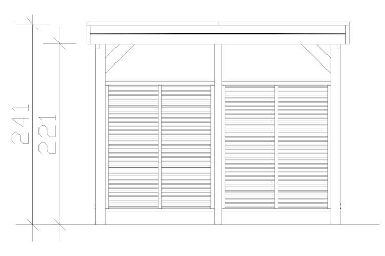 Skan Holz Carport Friesland Hybrid Set 11 314x555 cm inkl. Rück- und Seitenwände aus Aluminium