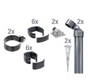 Vorschaubild Alberts® Zaunanschl.-Set f. WG,anth. kstb.,m.Einschlag-B.,f.Pfosten ⌀60 mm,f.Höhe 1530 mm 601935