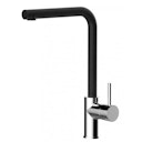 Vorschaubild Wasserhahn Küchenarmatur, SAM, mit 360° schwenkbarem L-Auslauf, Verchromt / Schwarz Granit