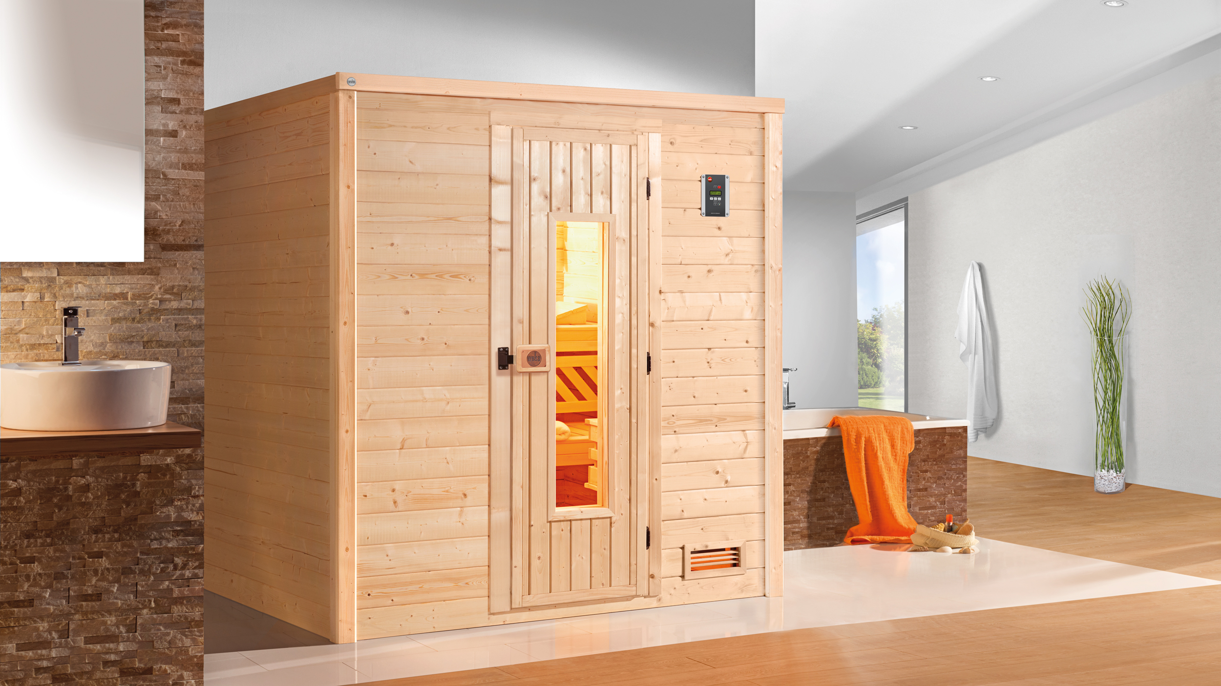 Weka Premium Massivholzsauna Bergen 1 - 45 mm