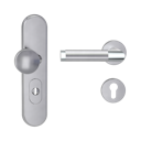 Vorschaubild Griffwerk TITANO Kombi SB_882 ES1 (S2) -Edelstahl matt Kombi-Schutzbeschlag -Knopf/Drücker -mit Griff CHRISTINA Klippt. -EP/EM -L- ZA, 72mm -TS 38-50