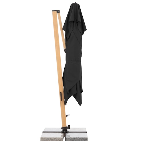 doppler Pendelschirm ALU WOOD 400 x 300 LED, Aluminium Esche-Optik / 100 % Polyester 180 g/m²