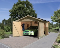 Karibu Garage Blockhausgarage 28 mm natur