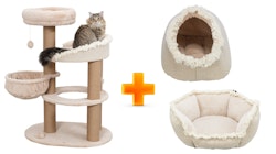 Trixie Kratzbaum Boho & Höhle Boho und Kuschelbettchen Boho  -  Vorteils-Paket