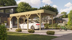 Weka Einzelcarport mit Vorbereitung zur Dachbegrünung 328 x 718 cm - Leimholz