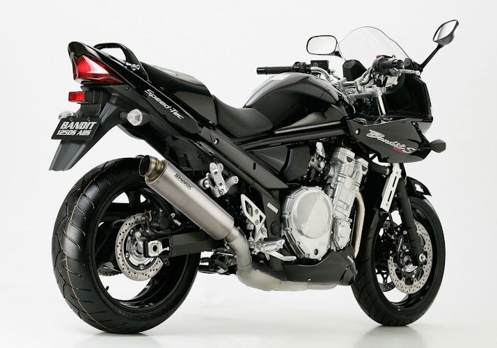 SHARK SLIP-ON Titan silber SRC 4 für SUZUKI GSF 1250 Bandit,GSF 1250 Bandit S,GSF 650 Bandit,GSF 650 Bandit S,GSX 1250 FA,GSX 650F EURO3  