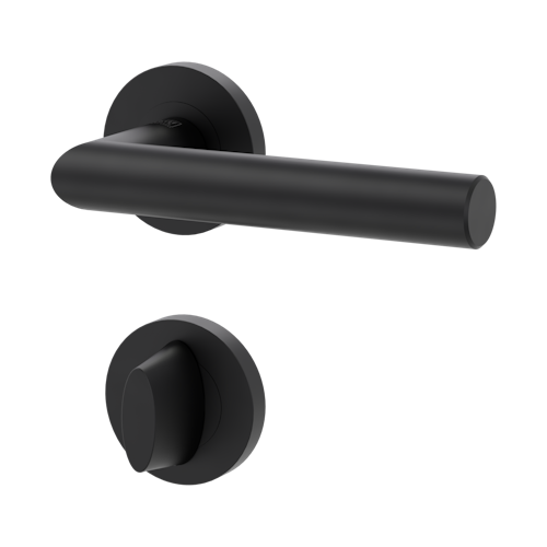 Griffwerk LUCIA PROFESSIONAL PVD+ Schraubtechnik GK3 Rosetten rund WC Graphitschwarz PVD+