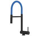 Vorschaubild Wasserhahn Vorfenster Küchenarmatur, Umklappbar 6 CM, mit 360° schwenkbarem Auslauf, abnehmbare 2 strahl Handbrause, Schwarz Matt / Blau