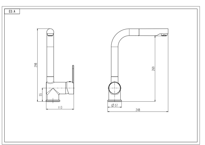  Design-Spültischarmatur LONDON Niederdruck