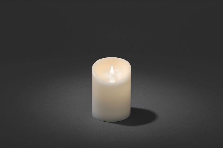 Konstsmide Weihnachtsbeleuchtung  LED Echtwachskerze weiß 3D Flamme Ø10cm