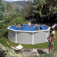 myPOOL Poolset Feeling Grau - Rundform mit Stahlwandbecken Höhe 1,32 m Ø 3,50 x 1,32 m (Gr. 1)