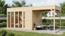 Vorschaubild Bertilo Element-Gartenhaus Cubus 3 Office inkl. Lounge-Anbau - 19 mm