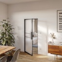 Vorschaubild Flexo aufklebbarer Alusteg für Lofttüren schwarz 2400 x 20 x 3 mm paarweise, inkl. Klebeband