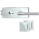 Vorschaubild Griffwerk PURISTO 1.0 -Edelstahl poliert Ganzglastürbeschlagset -3-teiliger Bandsatz -mit Griff ARICA Klippt. -EP/EM -PZ