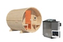 Vorschaubild Karibu Saunahaus Fasssauna 2 - 38 mm inkl. gratis 9 kW Bio-Saunaofen im Wert von 879,99 €