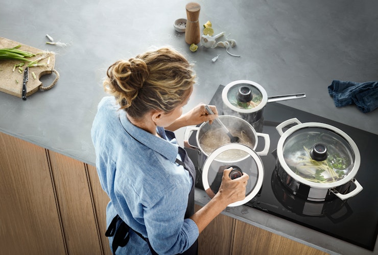 WMF Bratentopf Vario Cuisine Ø 16 cm mit Deckel und Thermometer