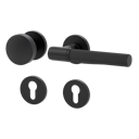 Vorschaubild Griffwerk Wechselgarnitur VAYA 136 ARIS fast2fix Fast2Fix Rosetten rund Knopf R2 Graphitschwarz R