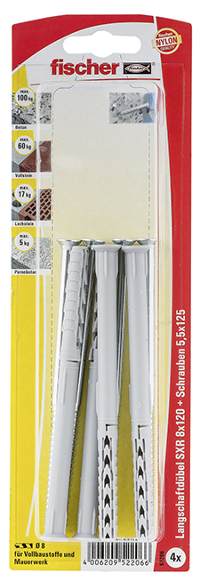FISCHER Rahmendübel mit Schrauben SXR 8x120 Z K (4 St.)